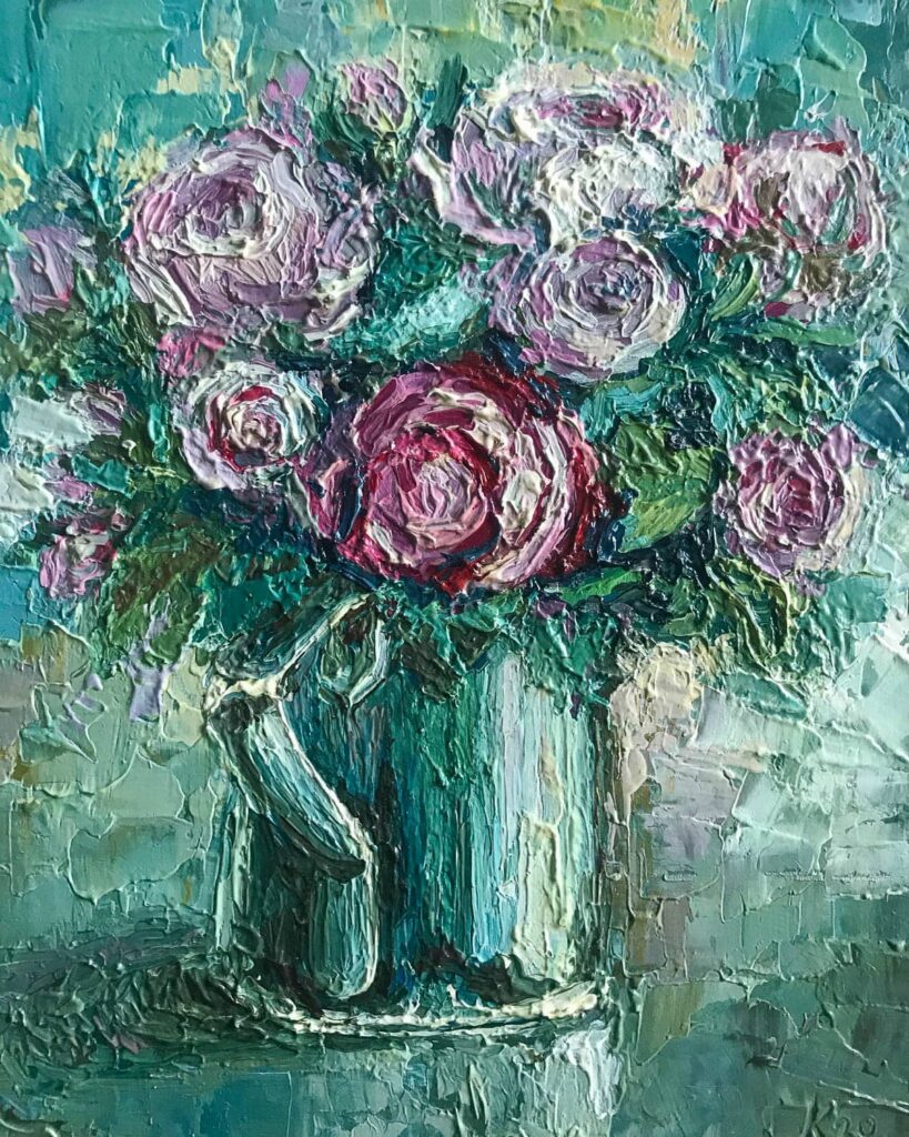 Good Morning Flowers Canvas Oil Painting - MY VINTAGE NJ